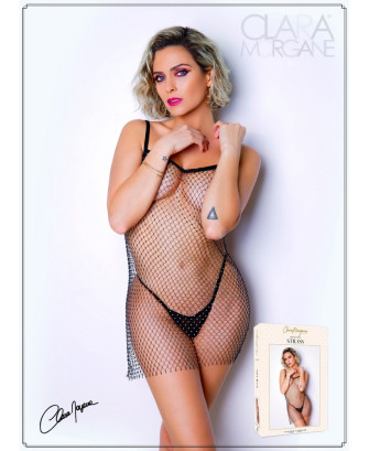 Petite robe en fine résille incrusté de strass - Le Numéro 1 - Collection Strass 